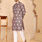 Peach Jacquard Silk Kurta Pyjama Set for Men ( JOKP P 5268  P 5268 Peach )