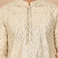 Traditional Mirror Embroidered Kurta Set for Men ( JOKP P 5269 P 5269 Cream ) [FF] [I-1-4]
