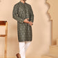 Traditional Mirror Embroidered Kurta Set for Men ( JOKP P 5269 P 5269 Olive ) [FF] [I-1-4]