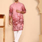 Thread Work & Sequin Embellished Printed Kurta Set for Men ( JOKP P 5274Pink )