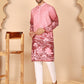 Thread Work & Sequin Embellished Printed Kurta Set for Men ( JOKP P 5274Pink )