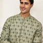 Traditional Floral Printed Kurta Pyjama Set ( JOKP P 5281 P 5281Pista ) [FF] [D-3]