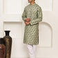 Traditional Floral Printed Kurta Pyjama Set ( JOKP P 5281 P 5281Pista ) [FF] [D-3]