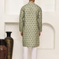 Traditional Floral Printed Kurta Pyjama Set ( JOKP P 5281 P 5281Pista ) [FF] [D-3]