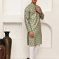 Traditional Floral Printed Kurta Pyjama Set ( JOKP P 5281 P 5281Pista ) [FF] [D-3]