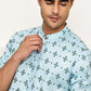 Traditional Floral Printed Kurta Pyjama Set ( JOKP P 5281 P 5281Sky ) [FF] [D-3]