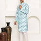 Traditional Floral Printed Kurta Pyjama Set ( JOKP P 5281 P 5281Sky ) [FF] [D-3]