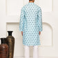 Traditional Floral Printed Kurta Pyjama Set ( JOKP P 5281 P 5281Sky ) [FF] [D-3]