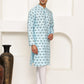 Traditional Floral Printed Kurta Pyjama Set ( JOKP P 5281 P 5281Sky ) [FF] [D-3]