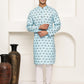 Traditional Floral Printed Kurta Pyjama Set ( JOKP P 5281 P 5281Sky ) [FF] [D-3]