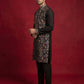 Silk Blend Kurta Set with Multicolor Embroidery ( JOKP B-P 5283Black )