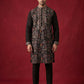 Silk Blend Kurta Set with Multicolor Embroidery ( JOKP B-P 5283Black )