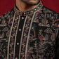 Silk Blend Kurta Set with Multicolor Embroidery ( JOKP B-P 5283Black )