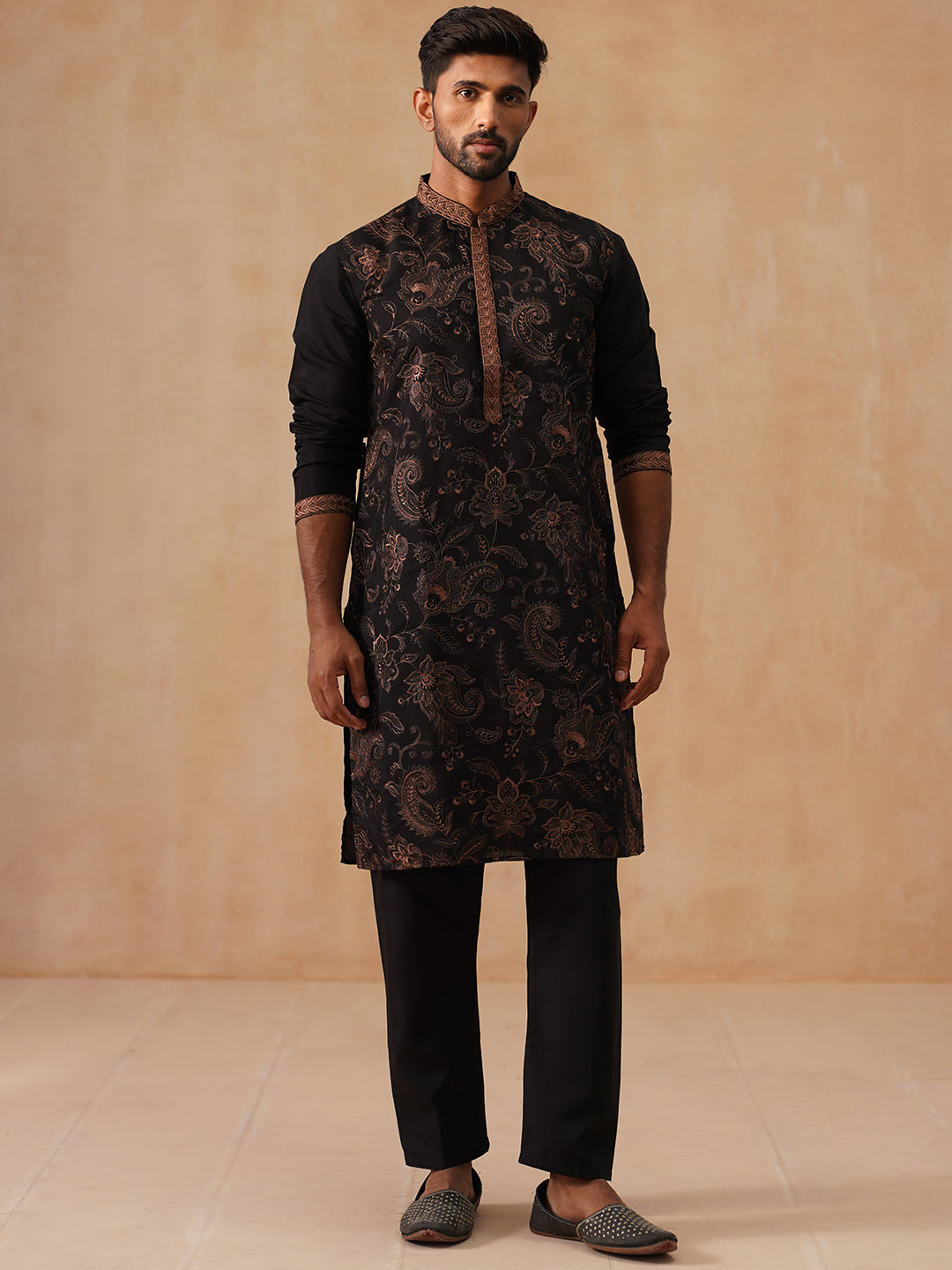 Traditional Embroidered Kurta for Men (JOKP B-P 5285 Bronze )