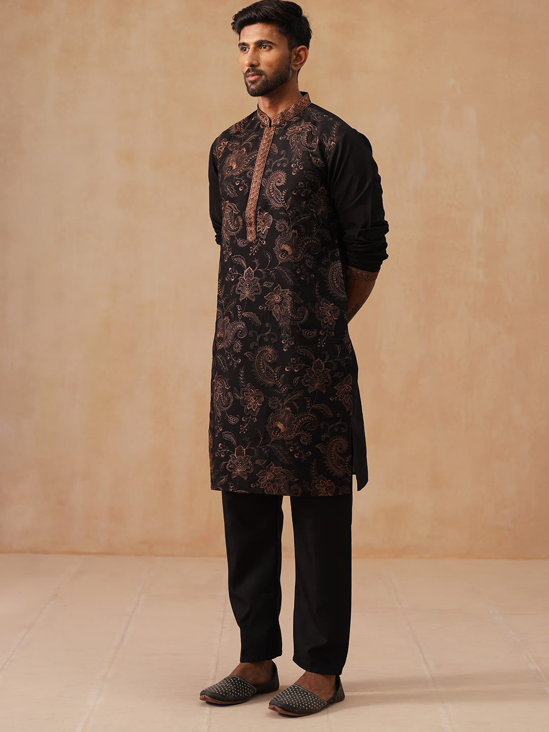 Traditional Embroidered Kurta for Men (JOKP B-P 5285 Bronze )