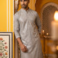 Embroidered Mirror Work Kurta Pyjama ( JOKP P 5286Grey )