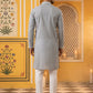 Embroidered Mirror Work Kurta Pyjama ( JOKP P 5286Grey )