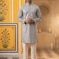 Embroidered Mirror Work Kurta Pyjama ( JOKP P 5286Grey )