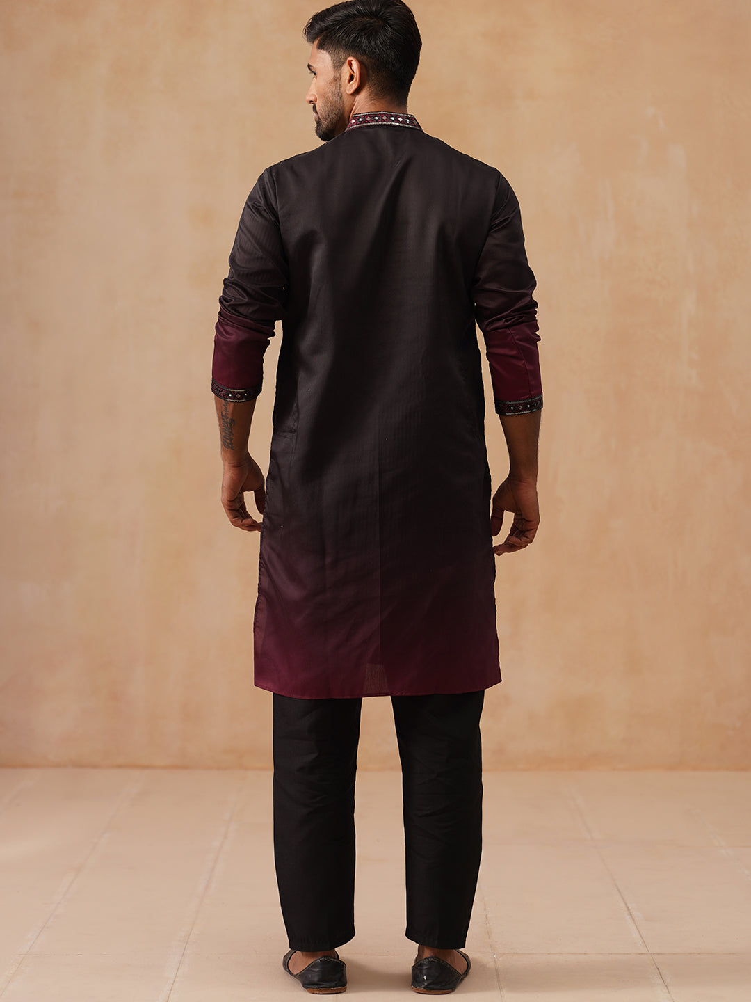 Men’s Ombre Kurta with Pyjama (JOKP B-P 5291 Black )