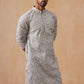 Floral Thread Embroidered Silk Blend Kurtas ( KO 5292 Grey )
