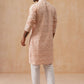 Floral Thread Embroidered Silk Blend Kurta Set ( JOKP P 5292 P 5292Peach ) [FF] [P-6]