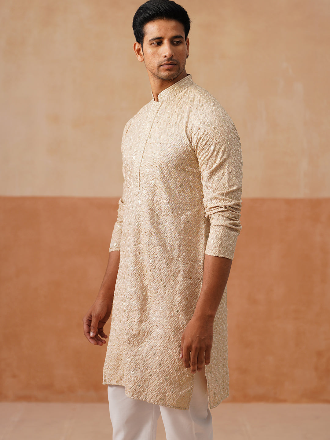 Men’s Festive Kurta Set with Intricate Embroidery ( JOKP P 5293 P 5293Golden ) [FF] [ I2 ]