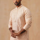 Men’s Festive Kurta with Intricate Embroidery ( KO 5293 Peach )