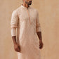 Men’s Festive Kurta with Intricate Embroidery ( KO 5293 Peach )