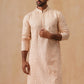 Men’s Festive Kurta with Intricate Embroidery ( KO 5293 Peach )