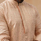 Men’s Festive Kurta Set with Intricate Embroidery ( JOKP P 5293 P 5293Peach ) [FF] [ I2 ]