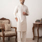 Embroidered Silk Blend Kurta with Korean Pants