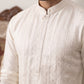 Embroidered Silk Blend Kurta with Korean Pants