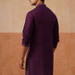 Ethnic Kurta Pyjama Set in Luxurious Silk Blend (JOKP P 5295 Purple ) [FF] [O-8]