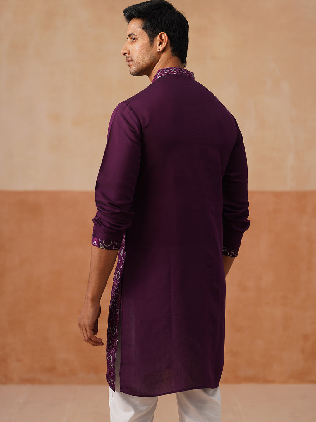 Ethnic Kurta Pyjama Set in Luxurious Silk Blend (JOKP P 5295 Purple ) [FF] [O-8]