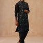 Men’s Silk Blend Embroidered Kurta Pyjama Set ( JOKP B-P 5296 B-P 5296Peacock )
