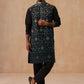 Men’s Silk Blend Embroidered Kurta Pyjama Set ( JOKP B-P 5296 B-P 5296Peacock )