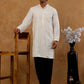 Men’s Silk Blend Embroidered Kurta with Korean Pants ( JOKP PJ11B S 5297 White )