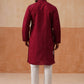 Men's Silk Blend Embroidered Kurta Pyjama Set ( JOKP P 5297 P 5297Wine ) [FF] [A-15-16]
