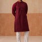 Men's Silk Blend Embroidered Kurta Pyjama Set ( JOKP P 5297 P 5297Wine ) [FF] [A-15-16]