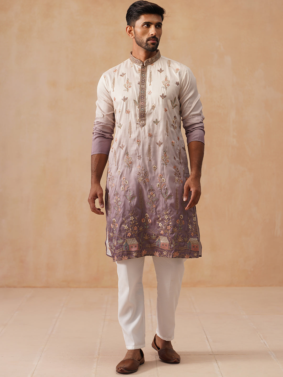 Men’s Ombre Kurta with Pyjama (JOKP P 5298 Purple ) [FF] [E-10-9]