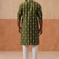 Classic Embroidered Kurta Pyjama Set ( JOKP P 5299 P 5299Olive ) [FF] [O-8]