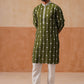 Classic Embroidered Kurta Pyjama Set ( JOKP P 5299 P 5299Olive ) [FF] [O-8]