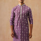 Classic Embroidered Kurta Pyjama Set (JOKP P 5299 Purple ) [FF] [O-8]
