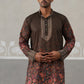 Olive Floral Printed Kurta Pyjama for Men ( JOKP P 5303 P 5303Olive ) [FF] [J-2]