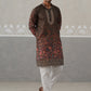 Olive Floral Printed Kurta Pyjama for Men ( JOKP P 5303 P 5303Olive ) [FF] [J-2]