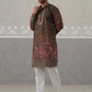 Olive Floral Printed Kurta Pyjama for Men ( JOKP P 5303 P 5303Olive ) [FF] [J-2]
