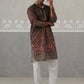 Olive Floral Printed Kurta Pyjama for Men ( JOKP P 5303 P 5303Olive ) [FF] [J-2]