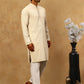 Men Embroidered Viscose Rayon Kurta with Pyjama ( JOKP P 5305Beige )