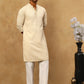 Men Embroidered Viscose Rayon Kurta with Pyjama ( JOKP P 5305Beige )