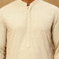 Men Embroidered Viscose Rayon Kurta with Pyjama ( JOKP P 5305Beige )